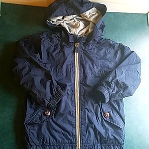 Baby Gap Boys Cotton lined zipper wind breaker rain jacket navy 4T